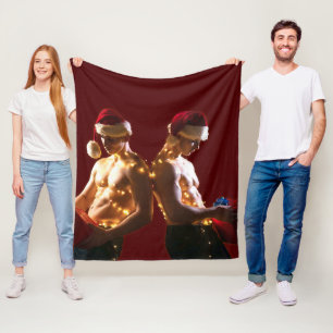 Couverture Polaire Le Noël dos à dos des hommes torse nu de SlipperyJ