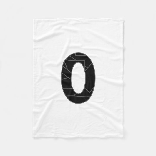 Couverture Polaire Le nombre zéro (0) en noir (Devant)