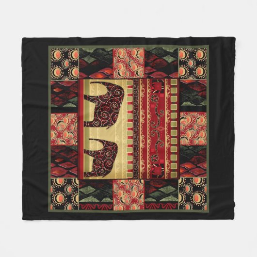 Couverture Polaire Le patchwork africain (Devant (Horizontal))