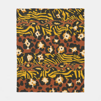 Couverture Polaire Le patchwork de léopard et de peaux de tigres sauv