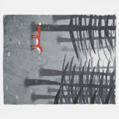 Couverture Polaire Le paysage de Fox et de Forest Ombré (Devant (Horizontal))