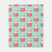 Couverture Polaire Le père noël vient avec un Frenchie (Devant)