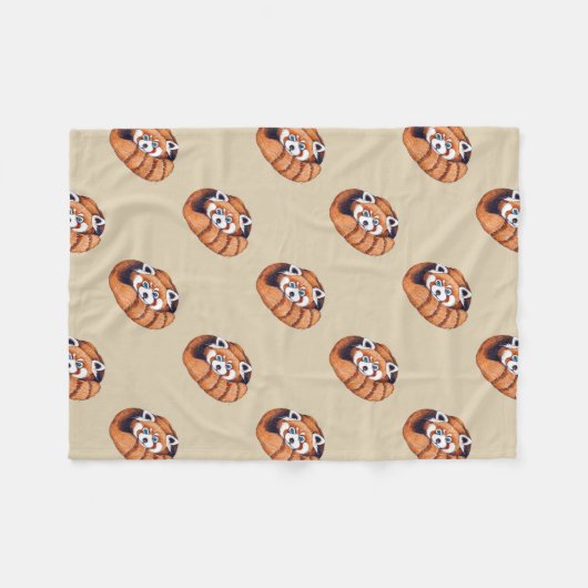 Couverture Polaire Le petit panda rouge concernent bronzage (Devant (Horizontal))