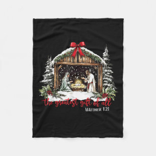 Couverture Polaire Le plus grand cadeau de tous Jésus bébé Noël chrét