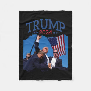 Couverture Polaire Le poing court a tapé 2024 Priez pour Trump ne don