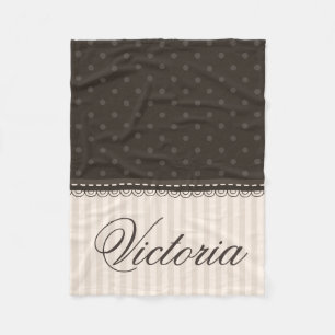 Couverture Polaire Le pois beige en ivoire élégant de Brown conçoit