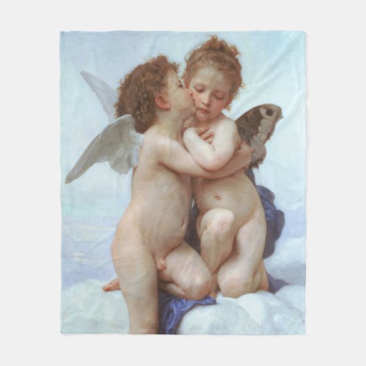 Couverture Polaire Le premier baiser, Amor et Psyche, Bouguereau (Devant)