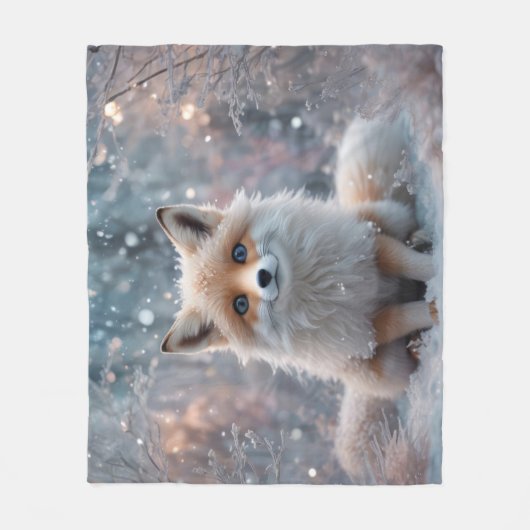 Couverture Polaire Le renard d'hiver (Devant)