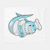 Couverture Polaire Le requin comme chef avec tablier de Cuisine (Devant (Horizontal))