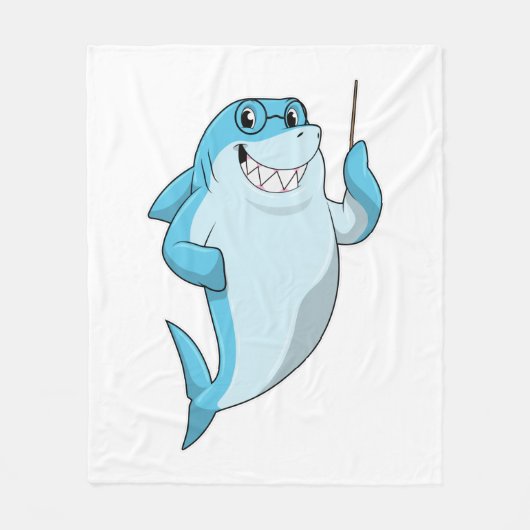 Couverture Polaire Le requin comme enseignant avec pointeur (Devant)