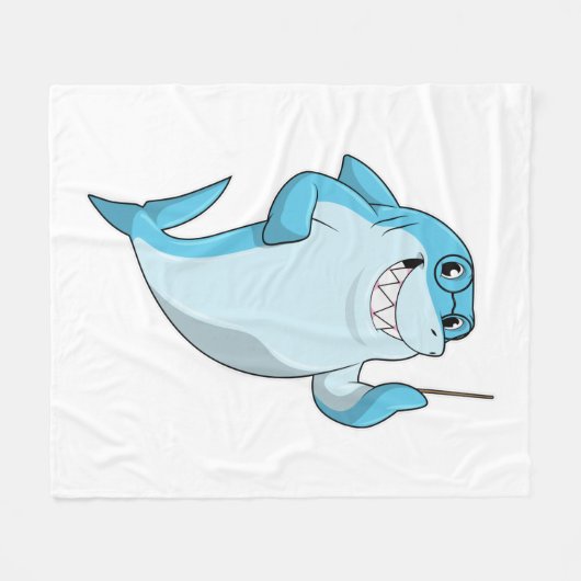 Couverture Polaire Le requin comme enseignant avec pointeur (Devant (Horizontal))