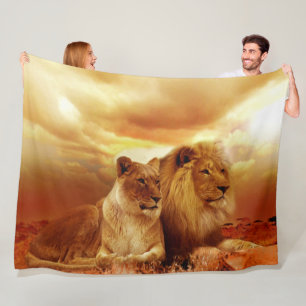 Couverture Polaire Le ROI et la REINE de la JUNGLE
