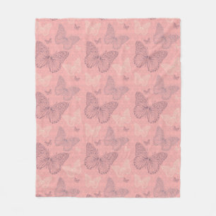 Couverture Polaire Le rose de papillon
