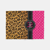 Couverture Polaire Le rose élégant d'empreinte de léopard pointille (Devant (Horizontal))