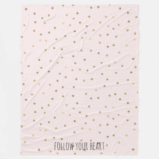 Couverture Polaire Le rose rougissent des confettis d'étincelle d'or (Devant)
