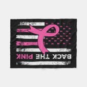 Couverture Polaire Le ruban rose American Drapeau Prix du cancer du s (Devant (Horizontal))