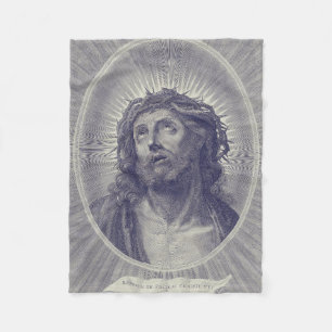 Couverture Polaire Le Saint Visage de Jésus avec Couronne d'Épines Ar