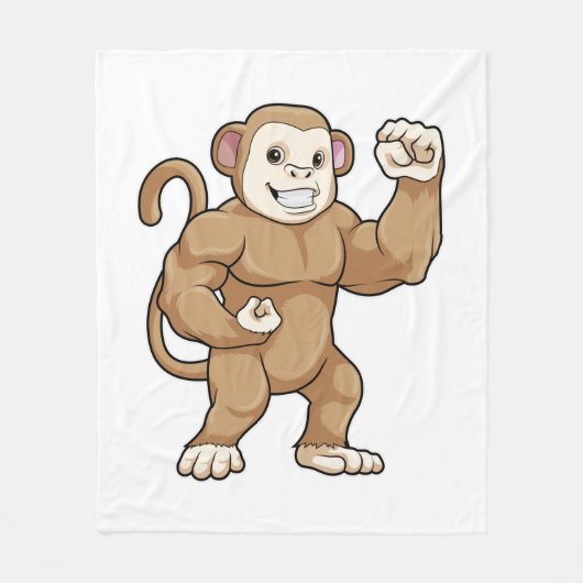 Couverture Polaire Le singe comme culturiste au Bodybuilding (Devant)
