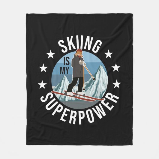 Couverture Polaire Le Ski Est Ma Superpuissance (Devant)