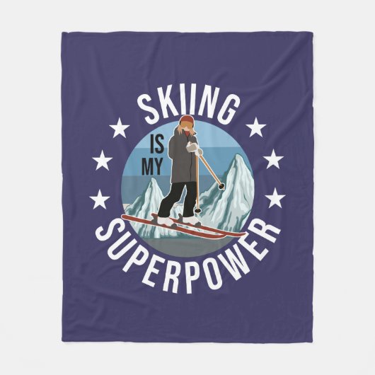 Couverture Polaire Le Ski Est Ma Superpuissance (Devant)