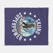 Couverture Polaire Le Ski Est Ma Superpuissance (Devant (Horizontal))