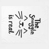 Couverture Polaire Le Snuggle est réel (noir sur blanc) (Devant (Horizontal))
