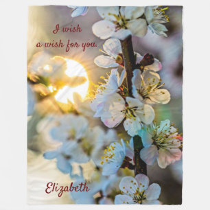 Couverture Polaire Le Soleil Et Les Fleurs Japonaises D'Apricot