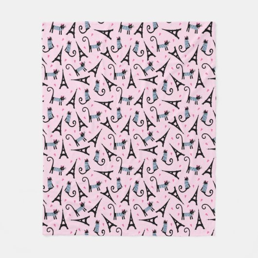 Couverture Polaire Le style français a habillé le chat avec le motif (Devant)