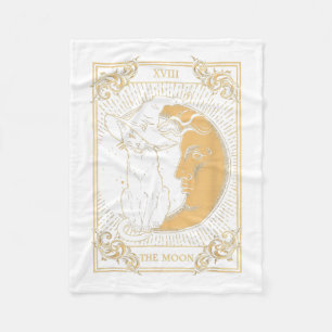 Couverture Polaire Le Tarot Lune Xvii Inspiré Chat Noir sorcier Casqu