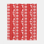 Couverture Polaire Le teckel silhouette le motif de Noël (Devant)