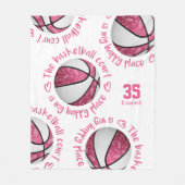 Couverture Polaire le terrain de basket-ball boho rose est mon endroi (Devant)