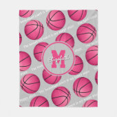 Couverture Polaire Le terrain de basket est mon joyeux endroit rose (Devant)