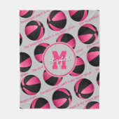 Couverture Polaire Le terrain de basket est mon joyeux endroit rose n (Devant)