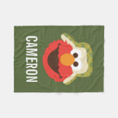 Couverture Polaire Le visage d'Elmo Woodland | Ajouter Votre Nom (Devant (Horizontal))