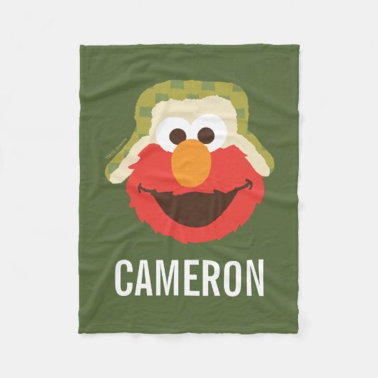 Couverture Polaire Le visage d'Elmo Woodland | Ajouter Votre Nom (Devant)