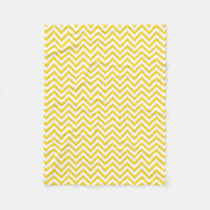 Couverture Polaire Le zigzag jaune et blanc barre le motif de Chevron