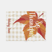 Couverture Polaire Leaf d'automne et le premier Thanksgiving du bébé (Devant (Horizontal))