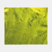 Couverture Polaire L'eau chute sur la feuille verte (Devant (Horizontal))
