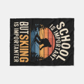 Couverture Polaire L'École Est Importante, Mais Le Ski Est Important (Devant (Horizontal))