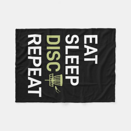 Couverture Polaire Lecteur Disk Golf | Eat Sleep Disk Golf Repeat (Devant (Horizontal))