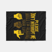 Couverture Polaire Lecture Asl Gesture Main Sourde Perte d'ouïe Adjud (Devant (Horizontal))