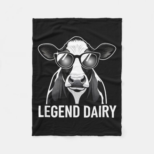 Couverture Polaire Legend Dairy, Cool Cow With Sungles  (Devant)