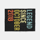 Couverture Polaire Legend Since October 2018 7th Birthday 7 Year Old (Devant (Horizontal))