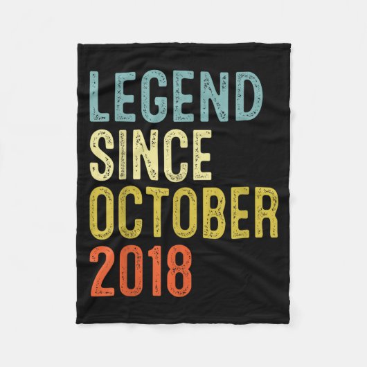 Couverture Polaire Legend Since October 2018 7th Birthday 7 Year Old (Devant)