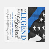 Couverture Polaire Légende A Retraité Drapeau Bleu Police (Devant (Horizontal))