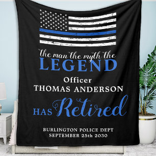 Couverture Polaire Légende de la police Ligne Bleue Mince Drapeau Ret