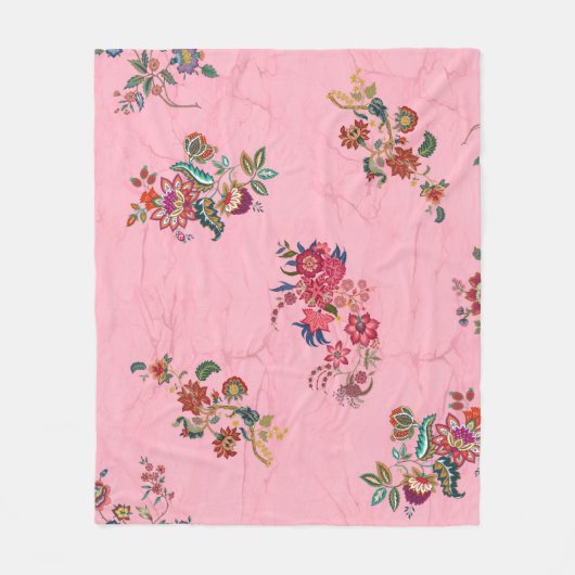 Couverture Polaire "L'élégance Rose en fleur" (Devant)