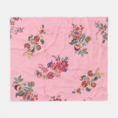 Couverture Polaire "L'élégance Rose en fleur" (Devant (Horizontal))