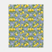 Couverture Polaire Lemon Blue French Country Watercolor Tile  (Devant)