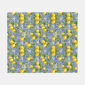 Couverture Polaire Lemon Blue French Country Watercolor Tile  (Devant (Horizontal))